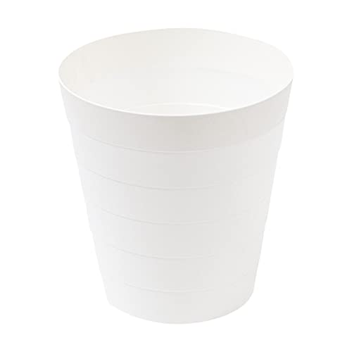 Cubo de basura redondo pequeño contenedor de basura de 6 L para cocina, comida y bebida para limpiar alfombras (blanco, talla única)