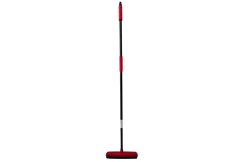Maya 02029 - Escoba de Goma Negra/Roja. Ideal para recoger cabello o pelo de mascotas. Perfecto para peluquerías. No raya el suelo. Gran durabilidad. Taco de polipropileno.