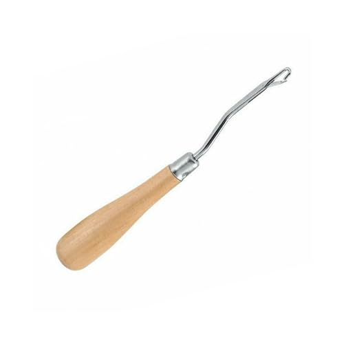BaHeLs Gancho de Ganchillo con pestillo, Herramienta extractora de Aguja con Mango de Madera for Alfombra de Lona, ​​Herramientas artesanales Hechas a Mano, 1 ud.