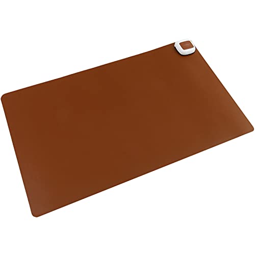 PrimeMatik - Alfombra y Superficie térmica con calefacción para Escritorio Suelo y pies de 60 x 36 cm 65W marrón