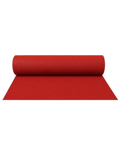 Jardin202 - Alfombra para Eventos | Moqueta Ferial 1m de Ancho | 1 Metro (Ancho) x 5 Metros (Largo) (10 - Rojo)