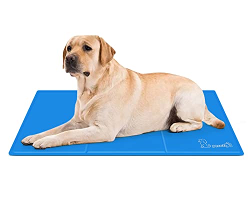 Pecute Alfombra Refrescante para Perro Actualización Engrosada 0.4mm 300D Oxford Alfombrilla de Refrigeración Automática para Animales de Compañía (L 50*90cm)