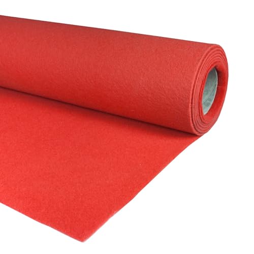 ALFOMBRAS IBERIA | Alfombra Roja | Moqueta por Metros Decoracion Pasillo, Bodas, Eventos | Moqueta Ferial Disponible en Varias Medidas | Color: Rojo (10m x 100cm)