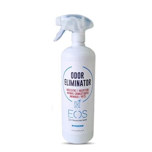 EOS (1 litro) Eliminador de olores Mascotas al instante. Anti olor orines de Perros, Gatos. Aplicar en sofás, arenero, cesped, Coche. Detergente enzimatico, Repelente de micciones gatos.