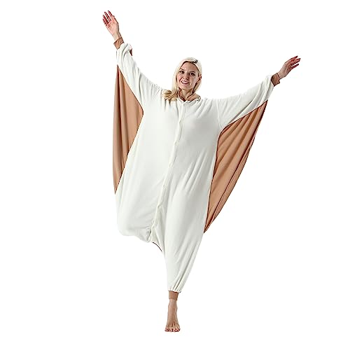 AKAAYUKO Señoras Carnaval Disfraz Pijama Hombres Navidad Halloween Pijama Animales Onesie Jumpsuit Nightwear Carnaval Disfraces Ardilla voladora
