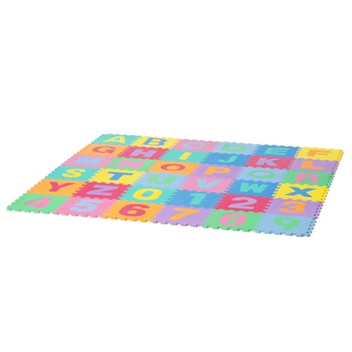 ATAA Alfombra niños Puzzle 30x30x1cm - 86 Piezas (Puzzle), Protector de Suelo para bebé con Alfabeto y número, Suelo Blando Infantil de Colores montable y Desmontable