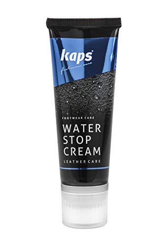 Kaps Crema Impermeabilizante de Calidad para Botas de Cuero Liso, Nutrición con Cera Natural Y Aplicador de Esponja, Water Stop, Colores (101 - blanco)