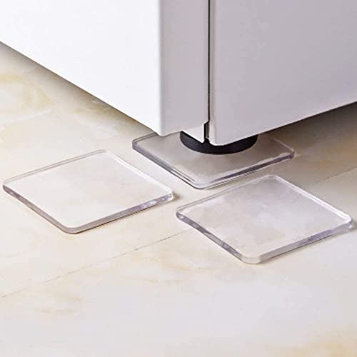 Patines universales antivibraciones, alfombra antivibración, lavadora antivibración, alfombra antideslizante de silicona para lavadora (transparente) 8 piezas