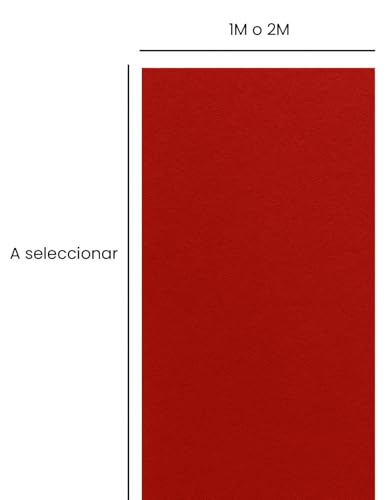 Jardin202 - Alfombra para Eventos | Moqueta Ferial 1m de Ancho | 1 Metro (Ancho) x 5 Metros (Largo) (10 - Rojo)