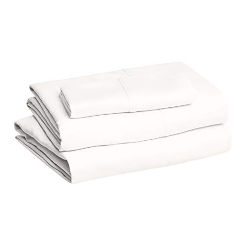 Amazon Basics 3 unidad Juego de sábanas de microfibra, Jumeau XL, crema, Sólido