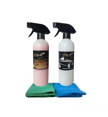 CW Kit Limpieza Coche Profesional. Limpiador Tapicería Coche, Limpiador Cera Carrocería Coche. Tecnología Insuperable. Made in Spain