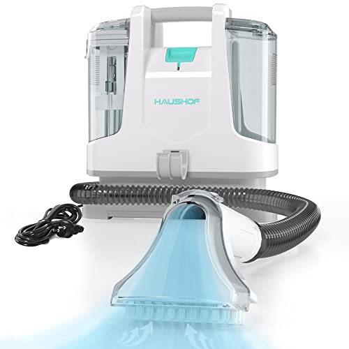 HAUSHOF Limpiador de Manchas 400W, Limpiadora de Alfombras, Aspirador para Sofá, Moquetas, Tapicería y Escaleras, 28,5cm X 15cm X 26,5cm, 1,1 litros, Blanco/Gris