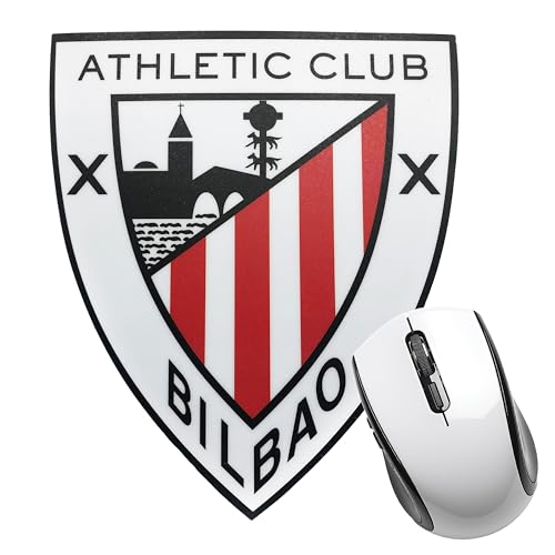 FRIENDLY LICENSE Athletic Club de Bilbao - Alfombrilla para Ratón - Base de Goma Antideslizante - Ideal para Gaming - Forma de Escudo de Club de Futbol - Producto Oficial Athletic Club de Bilbao