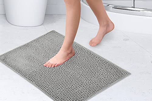 Emma Barclay Noodle - Alfombra de baño Antideslizante Suave al Tacto, Color Plateado, 40 x 60 cm