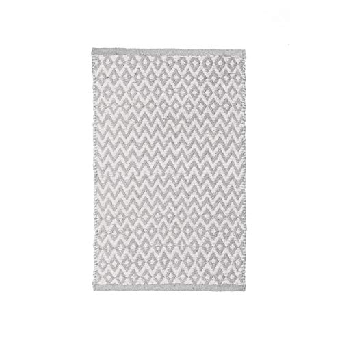LOLAhome Alfombra pie de Cama Gris de algodón de 80x50 cm
