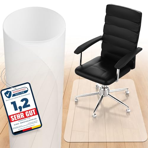 KLINOO Protector de suelo transparente, base para silla de oficina resistente a los arañazos, color blanco lechoso. Fabricada en Alemania (60 x 120 cm)