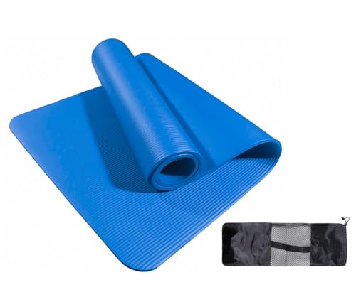 Esterilla Deporte Yoga Pilates Fitness Colchoneta Gimnasia Antideslizante,alfombras yoga NBR Alta Densidad Gruesa 8mm Diseñada para Pilates y Entrenamiento (8MM-AZUL)