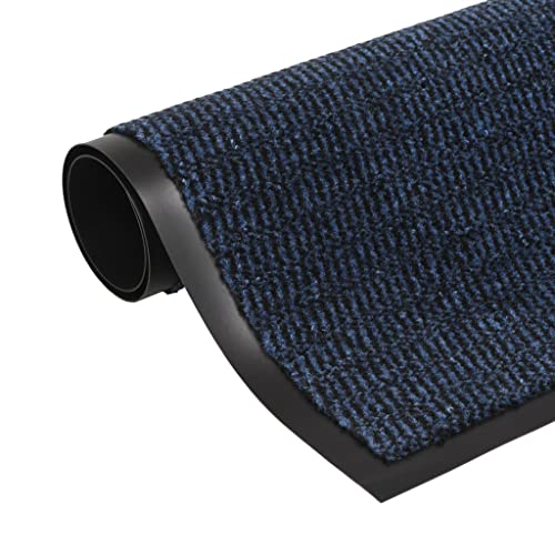 vidaXL Alfombra de Entrada Rectangular de Nudo 90x150cm Azul Decoración Hogar