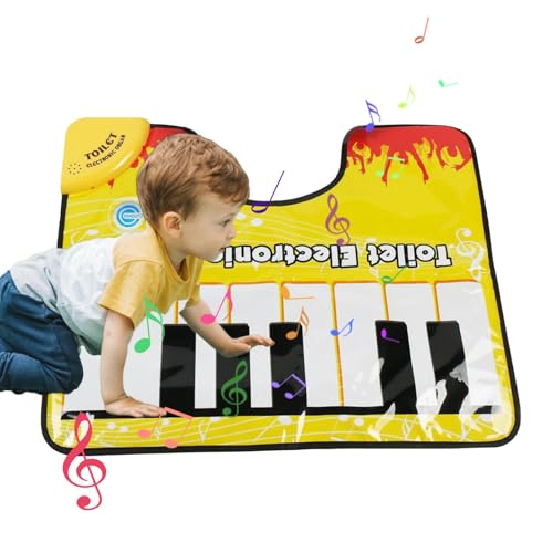 Adsfvs Alfombrillas De Inodoro Para Baño, Alfombra Para Orinal | Divertida alfombra con sonido de piano para ir al baño - Chistes divertidos y juguetes de broma prácticos para niños, niñas, niños para