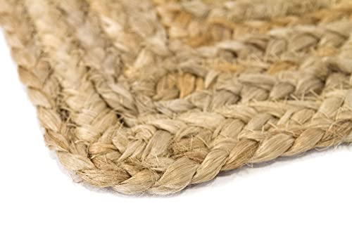 HAMID Alfombra Yute Alhambra Color Natural - Alfombra 100% Fibra de Yute, Trenzado a Mano, Alfombras de Salón, Comedor, Dormitorio, Pasillos, Color Natural (60x110cm)