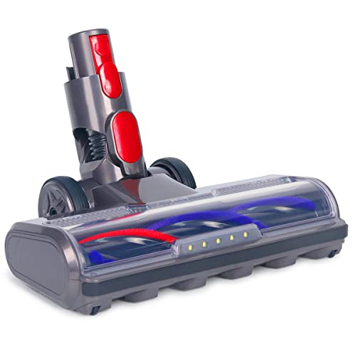 KENVOR Cepillo Eléctrico Compatible con Dyson V7 / V8 / V10 / V11, Boquilla de Cepillo para Suelos para Alfombras y Suelos Duros,Gris