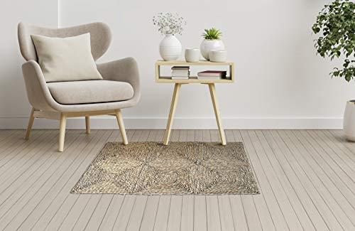 HERSIG - Alfombra Fibra Natural | Alfombra Cuadrada de Seagrass - 60 x 90 cm