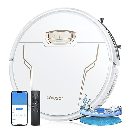 Robot Aspirador y Fregasuelos, 4000Pa Aspirador Robot, Carga automática, 150 Minutos de batería de Larga duración, App o Mando a Distancia, Compatible con Alexa, para Pelo de Mascotas (Evol 3s)