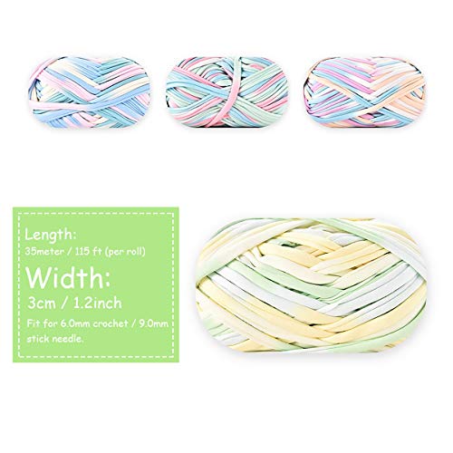 iSuperb 4 Pack Hilos para Tejer, Tela, Camiseta, Hilo para Alfombras, para DIY, Tejido de Punto, Bolsa de Cesta de Arte (C)