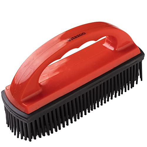 VITAZOO Cepillo para Quitar el Pelo de Mascotas - Cepillo Limpieza Coche Limpia Sofas - Limpiador de tapiceria de pelos de Perro Gato y Mascotas - Rojo