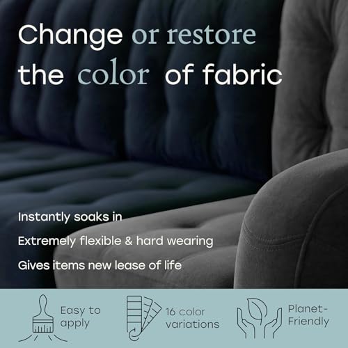 Furniture Clinic FabriCoat - Pintura para tela, se utiliza para restaurar o cambiar el color de tapicería, muebles suaves, interiores de automóviles, ropa y calzado (250 ml, negro)