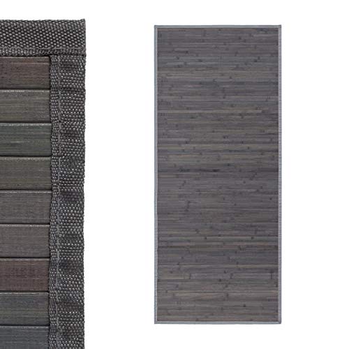 CASASELECCION Alfombra de bambú, Antideslizante, Anti Manchas, Resistente a la Humedad, para Salón, Dormitorio, Cocina, Baño, Pasillo, Garaje- “Gris” de “175x75 cm”-LOLAhome