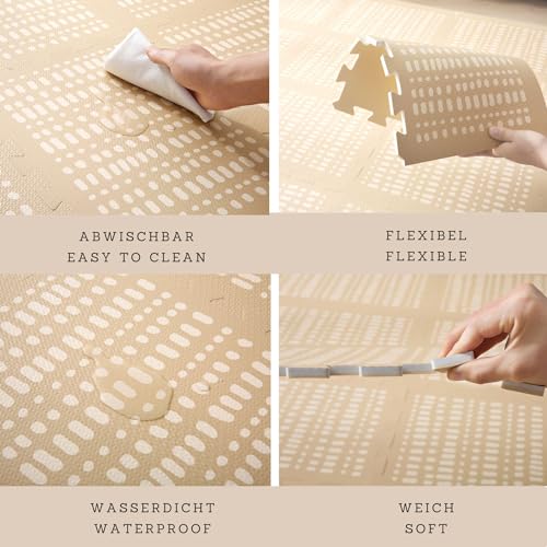 Alfombra Puzzle Suelo Bebe 1,7x1,2m Bosque – 16 XL-Placas de 60x60cm Esterilla & Suave Alfombra Juegos Bebes Acolchada – Libre de Tóxicos, Sin Olor, Fácil de Limpiar