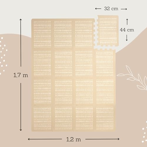 Alfombra Puzzle Suelo Bebe 1,7x1,2m Bosque – 16 XL-Placas de 60x60cm Esterilla & Suave Alfombra Juegos Bebes Acolchada – Libre de Tóxicos, Sin Olor, Fácil de Limpiar