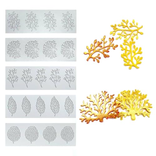 5 piezas de encaje de silicona molde para tartas estampadas alfombras, hojas de fondant, hoja de caramelo mejillón, fondant, tarta de azúcar, decoración artesanal, herramientas de flores patrón de