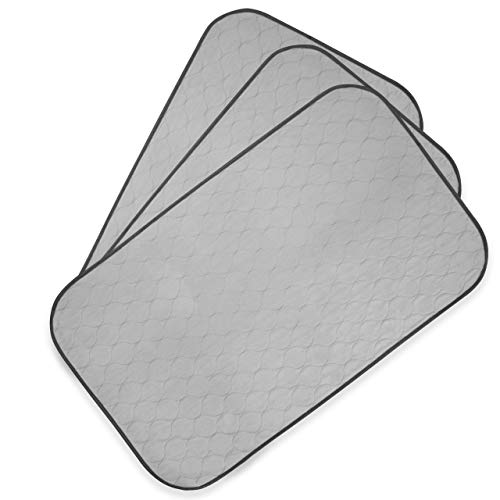 PET MAGASIN Almohadillas de Entrenamiento para Mascotas Altamente absorbentes, Reutilizables, Lavables, con Parte Inferior Impermeable (Paquete de 3), Color Gris, para Jaula estándar, M 33 x 20