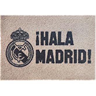 PASO - Felpudo Entrada a casa Originales y Divertidos - Alfombra Friki para Interior y Exterior – Fibra 100% Poliamida y Base Antideslizante - Producto Oficial Real Madrid (Mango)