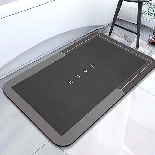 The Eleven Zone 50x80 Alfombrilla Antideslizante Ducha o Bañera de Microfibra con Particulas de Diatomita, Suave y Acogedora, Agua súper Absorbente, Alfombra para Entrada, Cocina o Baño(Negro)