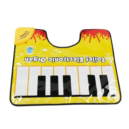 Inodoro con tapete para piso de piano - Tapetes para inodoro para baño | Divertida alfombra de piano para inodoro | Alfombrillas para inodoro | Alfombras de baño | Chistes y juguetes de broma práctico