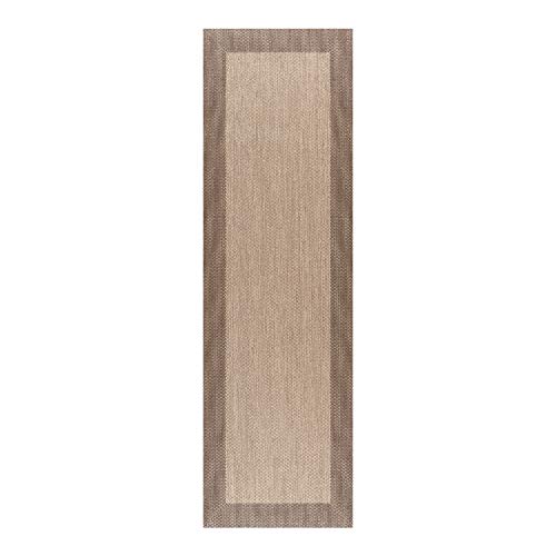 STORESDECO Alfombra vinilica de Tejido Premium de Alta Gama Alfombras de habitacion Salon baño hogar Cocina Pasillo Infantil Lavable Antideslizante Resistente Marrón Claro 60 cm x 200 cm
