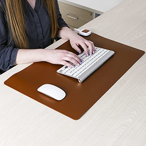 PrimeMatik - Alfombra y Superficie térmica con calefacción para Escritorio Suelo y pies de 60 x 36 cm 65W marrón