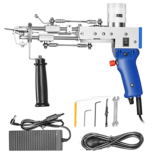 Kotsy Pistola Tufting Cut Pile,7-21 mm Tufting Gun Máquina de Tejer de Pila Cortada 5-40 Puntadas/seg, Máquina de Tejer Alfombras para Tejer Alfombra Tufting Pistola