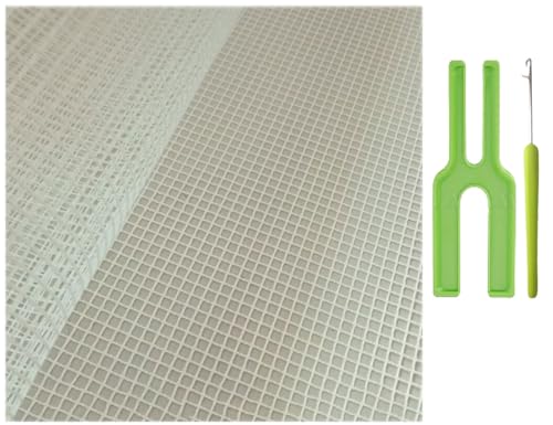 Nother 100 x 150 cm alfombra en blanco gancho de malla de lona de gancho para hacer alfombra Tapiz DIY Kit herramienta para bordado manualidades decoración