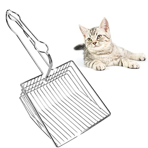 Nobleza Pala para Arenero De Gatos, 2 Minutos para Limpiar Una Caja de Arena, Recogedor de Residuos en Arena de Gatos Metálico