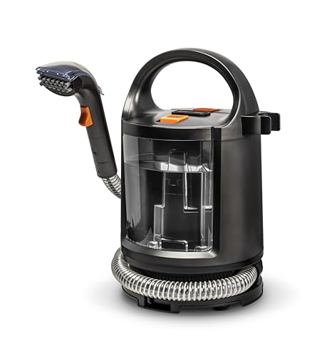 Shampouineuse 400 W con pulverizador – Limpiador textil de mano con depósito, inyector extractor, removedor de lavadoras, aspirar y limpiar sofás, telas, alfombras, asientos de coche, alfombra, cable