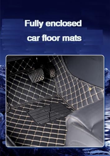 Alfombrillas Coche Alfombrilla De Coche A Cuadros con Diamantes Personalizada para Cadillac STS DTS SLS XLR XT6 CT6 XT5 CT4 CT5 XT4 para Sevilla ELR Alfombrillas Cuero (Color : Marrón)