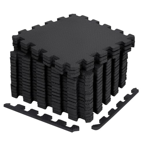 18 Losetas Esterilla Suelo Gimnasio Puzzle Espuma EVA 30x30 cm | Alfombrillas Acolchadas Antideslizantes | Tatami Modular para Yoga, Fitness, Juegos Infantiles, Bebé, Protección y Montaje Fácil