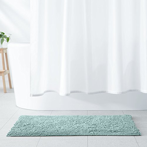 Amazon Basics Alfombrilla de baño, antideslizante, de microfibra, Verde espuma de mar, 86.36 x 53.34 cm