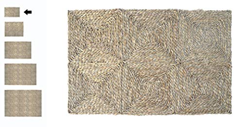 HERSIG - Alfombra Fibra Natural | Alfombra Cuadrada de Seagrass - 60 x 90 cm