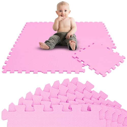 LittleTom 9 Piezas Alfombra Bebé Desde el Primer Mes - 30x30 cm Colchoneta de Espuma EVA Acolchada - Superficie Puzzle Antideslizante para Niños Pequeños - Suelo Protector para la Habitación Infantil