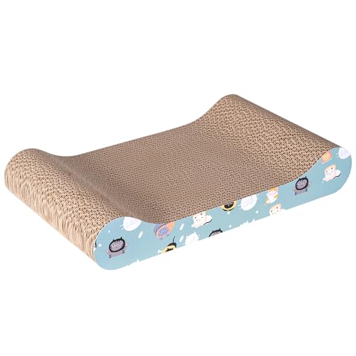 Rascador para Gatos. Tabla cartón para rascar. Tipo Alfombra. Sirve como Cama. Evita Que rasguen Muebles y sofás. Diseño Curvo, Resistente y ecológico.